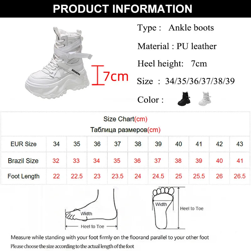 Fashion Thick Sole Motorcycle Boots Women Autumn Winter