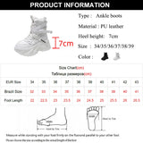 Fashion Thick Sole Motorcycle Boots Women Autumn Winter