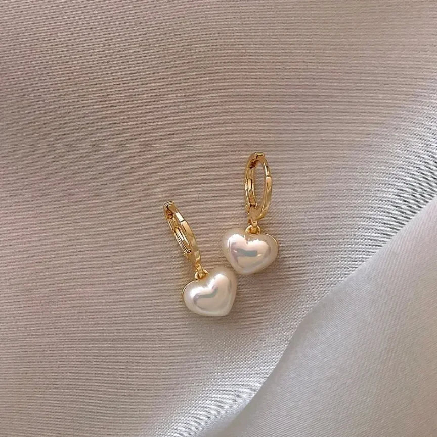 New Korean Romantic Love Pearl Premium Pendant Earrings