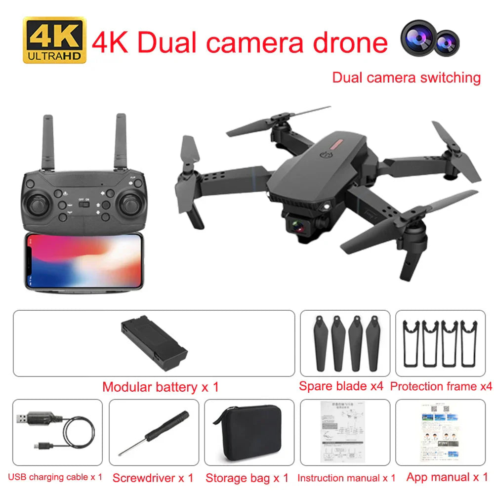 New E88 Quadcopter WIFI FPV Drone Professinal Wide