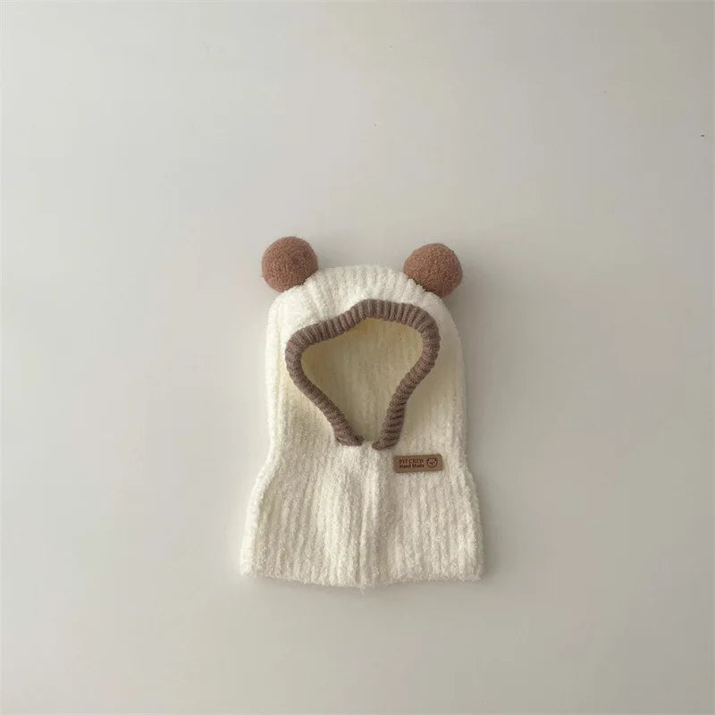 Korean Baby Hood Beanies One Piece Scarf Cap