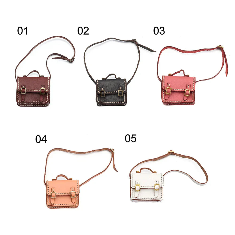 New 1/6 1/8 1/12 Dolls Backpack PU Leather