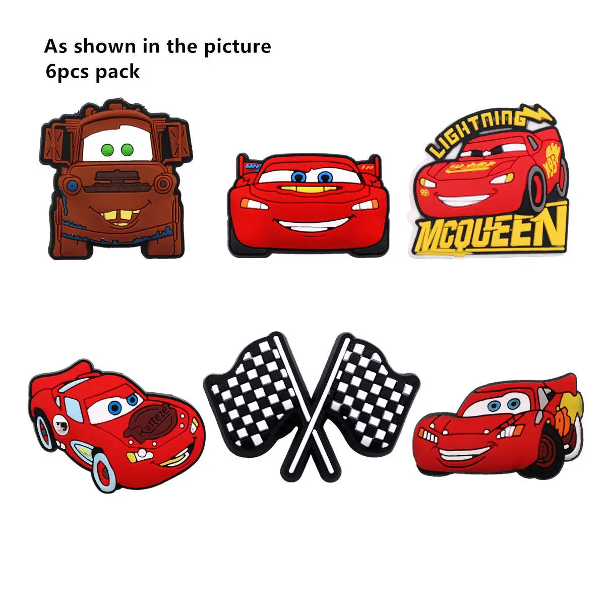 6 Pack Original Animation Movie Cars PVC Shoe