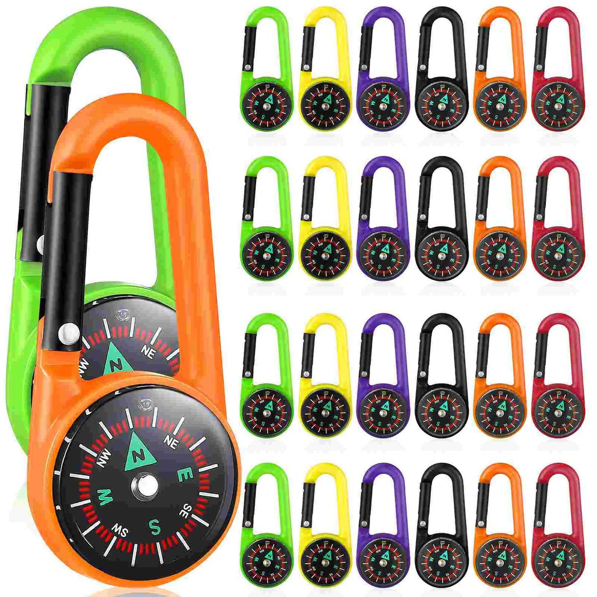 Portable Self Locking Clip-on Camping Compass Carabiners Compass