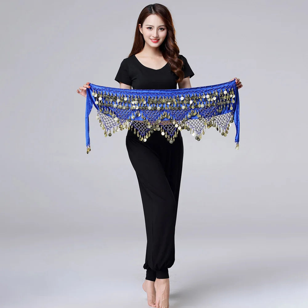 1Pc Belly Dance Waist Chain – 5-Layer Gold Coin Hip Scarf