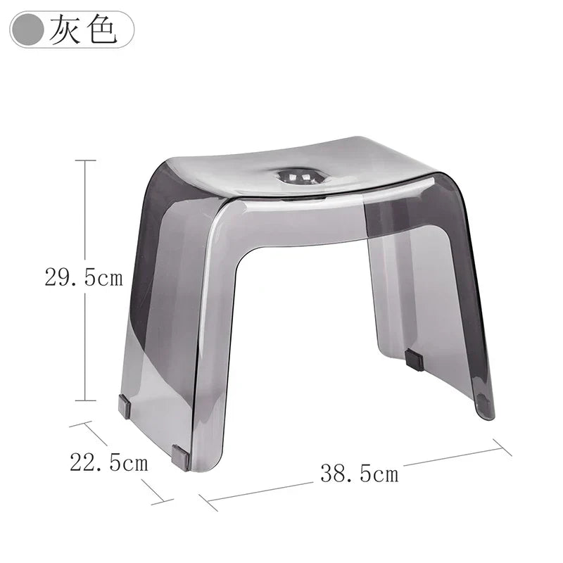 Bathroom Stool Home Furniture Transparent PCTG Plastic Shoe