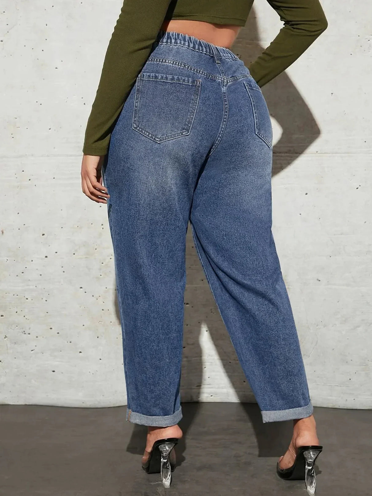 Plus Size Washing Jeans for Women Harem Jeans