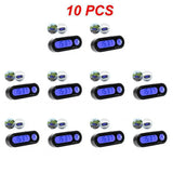 1~10PCS Car Mini Electronic Clock with Thermometer - Luminous Digital Dashboard Watch