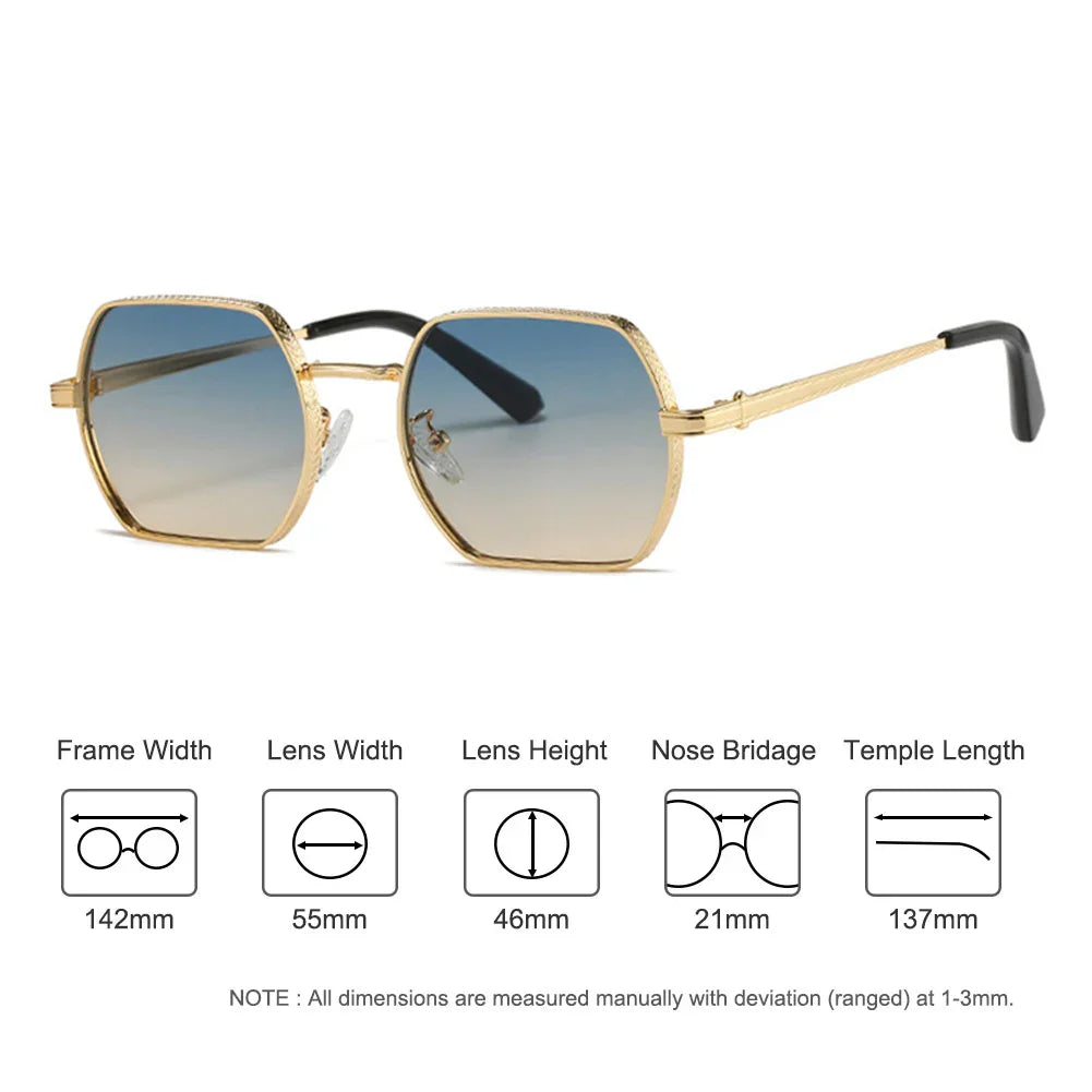 CATERSIDE Punk Polygon Classic Sunglasses Men Women Retro