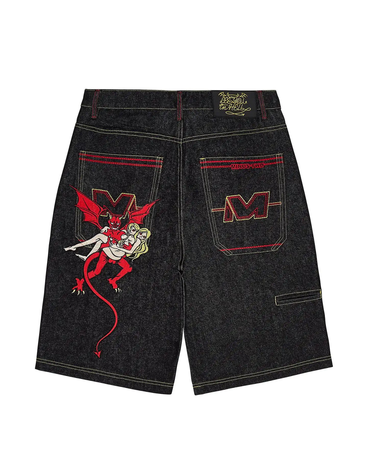 Streetwear Shorts Y2K Pants Mens Hip Hop Evil