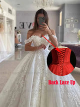 Shinny Fashion Wedding Dress For Women Sweetheart Applique Tulle Wedding Dress Luxury Sexy Dresses For Women فستان حفلات الزفاف