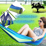 Outdoor Canvas Hammock Portable Thickened Anti-Rollover Single Striped