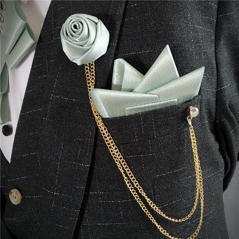 Men's Bow Tie Corsage Pocket Towel Sets British