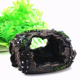 Aquarium Artificial Barrel Cave Resin Ornaments Decorations Landscaping