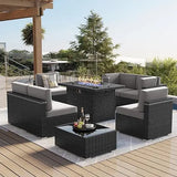 7/8 Pieces Outdoor Patio Furniture Set with Fire