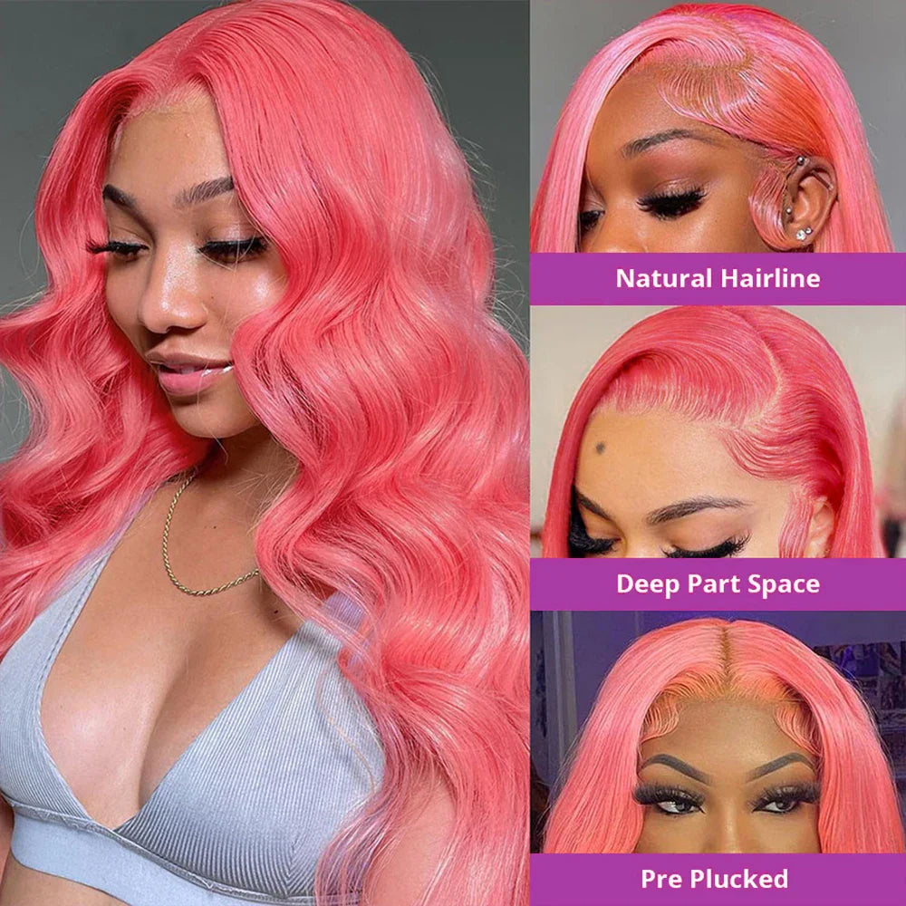 Sogreat Pink Lace Front Wig Human Hair 13x4