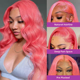 Sogreat Pink Lace Front Wig Human Hair 13x4