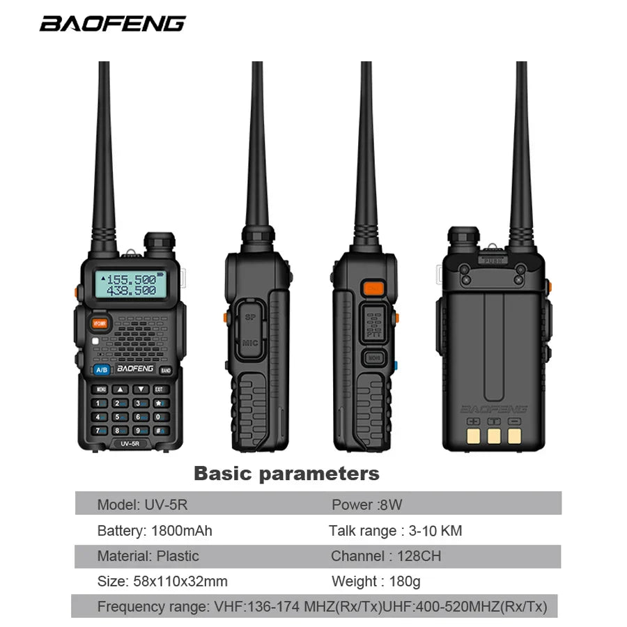 Baofeng UV 5R Walkie Talkie True 8W Portable