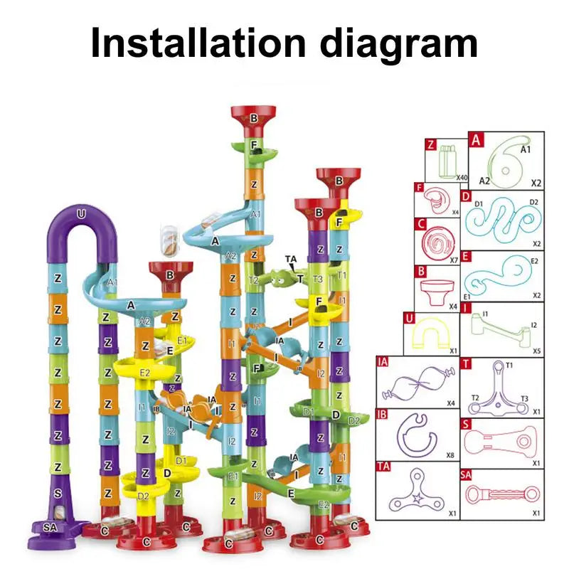 Marble Run Set Maze Race Building Blocks 3D