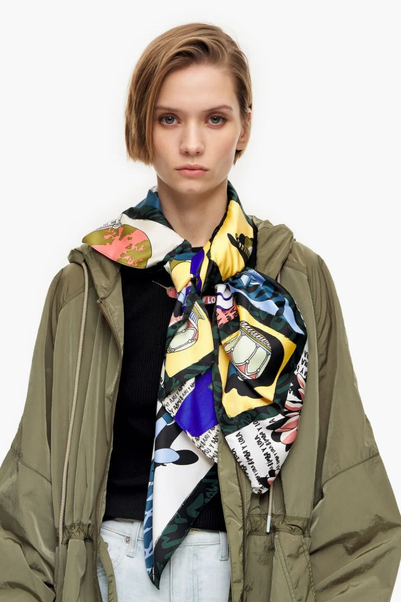 Spanish style printed large square scarf 100cm*100cm