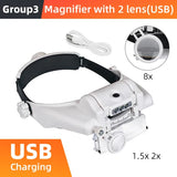 LED Headband Magnifier Hands Free Magnifying Glasses