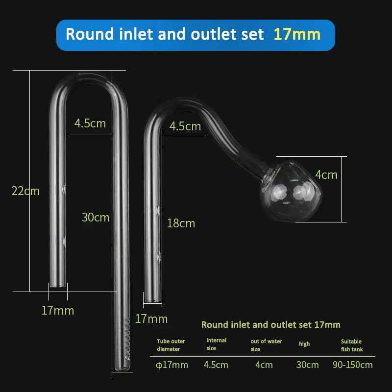 Aquarium Glass Inlet Outlet Skimmer Accessories Lily Pipe