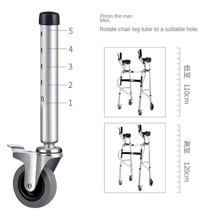 Foldable Walking Stick With Double Arms Support Ergonomics