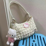 Sanrio Hello Kitty Contrast Color Shoulder Bag Pearl