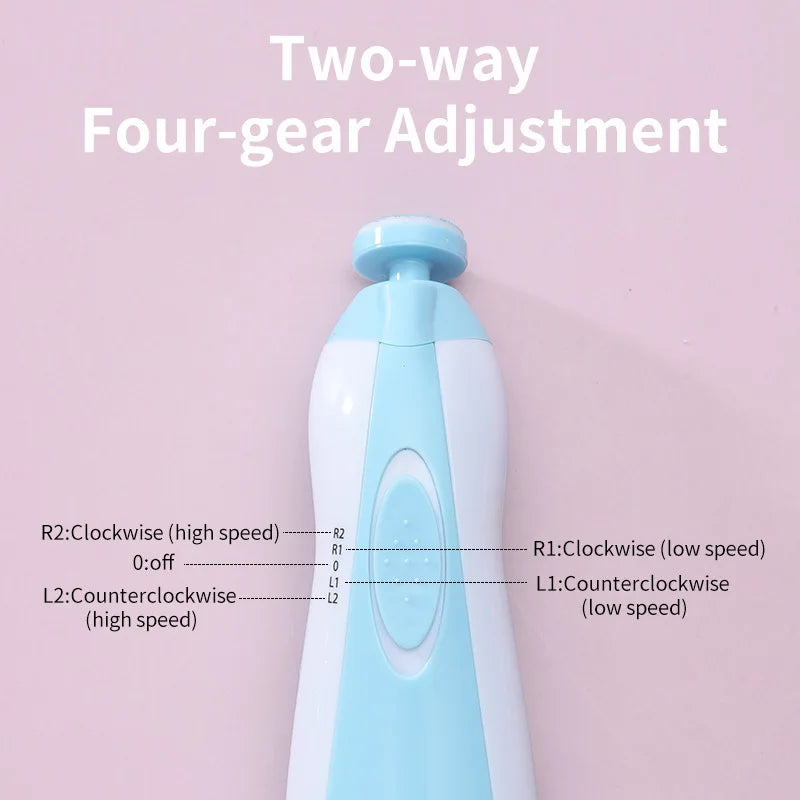1/2PCS 6-piece Electric Nail Polisher Baby Blue Powder