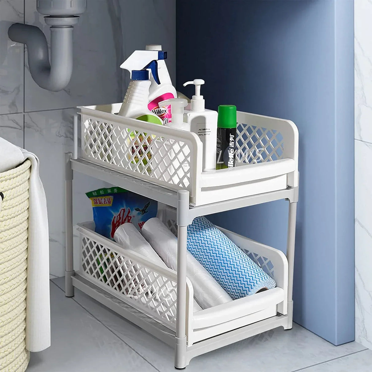 2-Tier Under Sink Organizer Kitchen Drawer Bathroom Storage