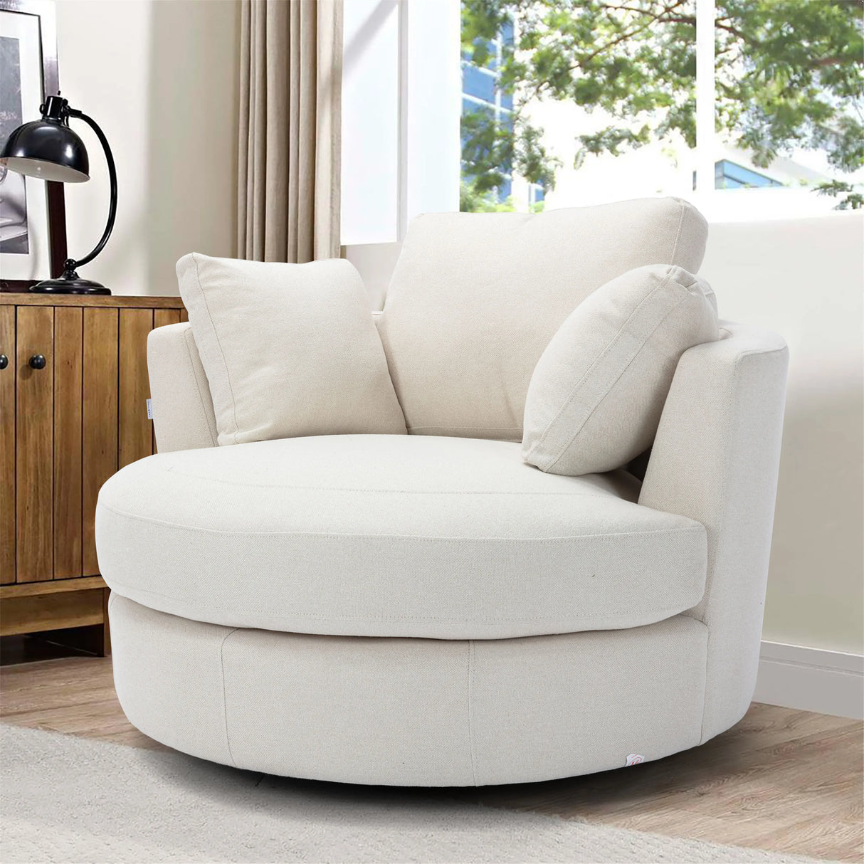 [Flash Sale]Modern Akili Swivel Accent Chair Barrel Chair