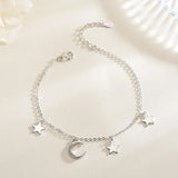 ANENJERY Zircon Moon Star Pendant Chain Bracelets for