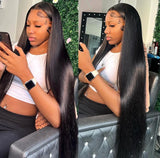 HD Transparent Bone Straight Lace Frontal Wig 13x4