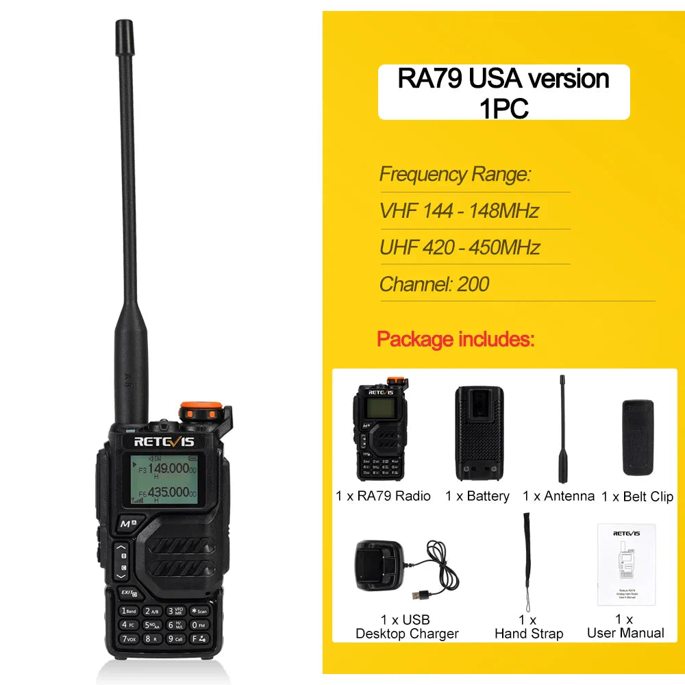 Retevis RA79 Aviation Band Walkie Talkie AM FM