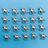 1020Pcs Alloy Retro Silvery Animal Shape Charms Horse