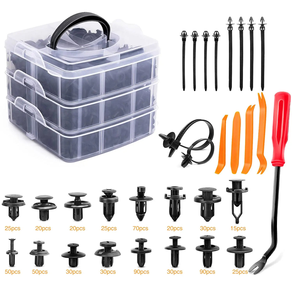 Car Push Retainer Clips Auto Fasteners Assortment Nylon