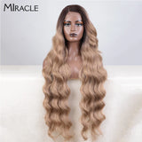 MIRACLE Synthetic Lace Front Wigs For Women Long