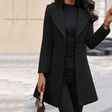 Womens Trench Coat Button Long Jacket Overcoat Winter