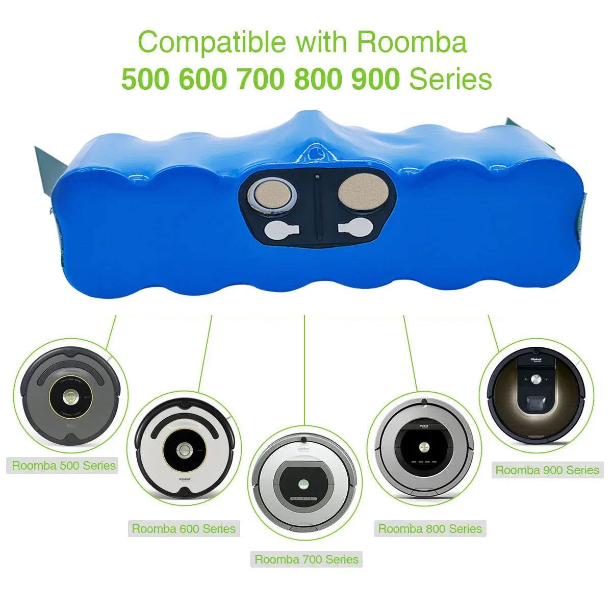 5000mAh 14.4V Li-ion Battery for iRobot Roomba 500