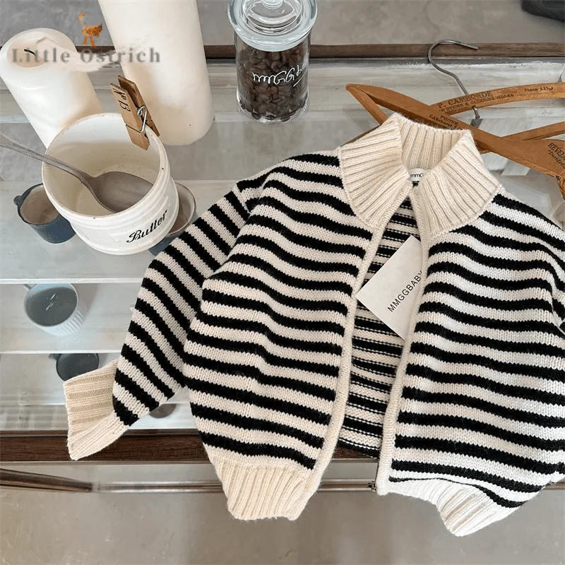Newborn Baby Girl Boy Striped Jacket Infant Toddler