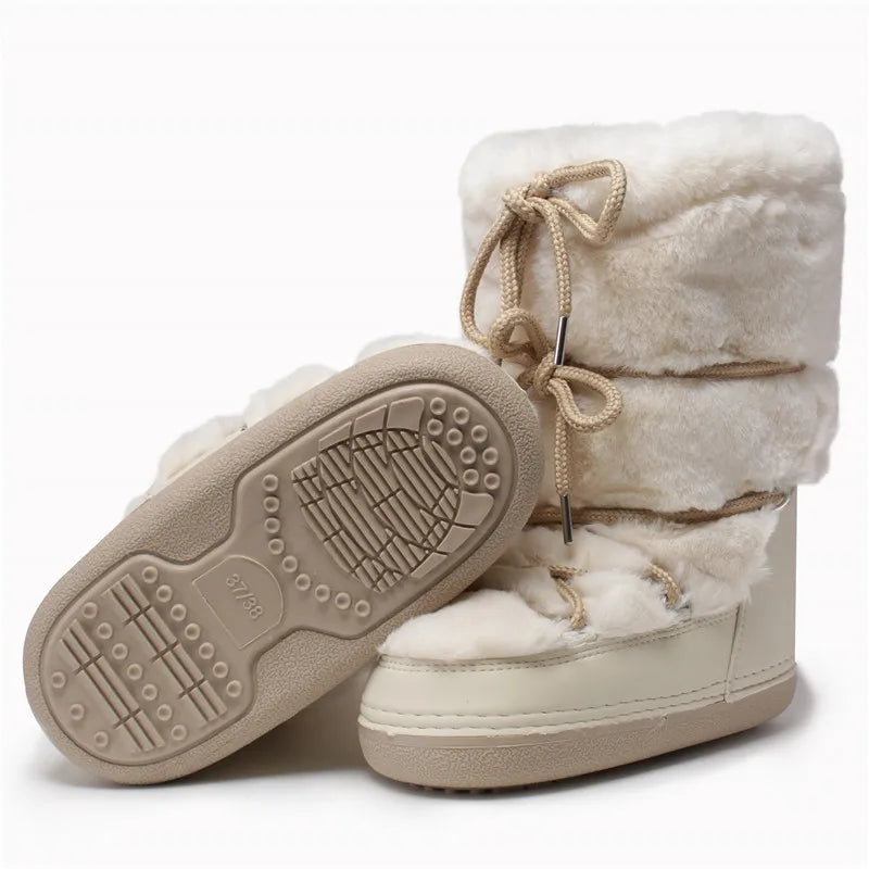 2024 Winter Fur Boots Snow Boots Women Ski