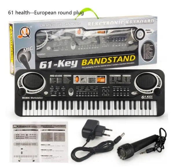 61 Keys Kids Electronic Keyboard Piano With Microphone