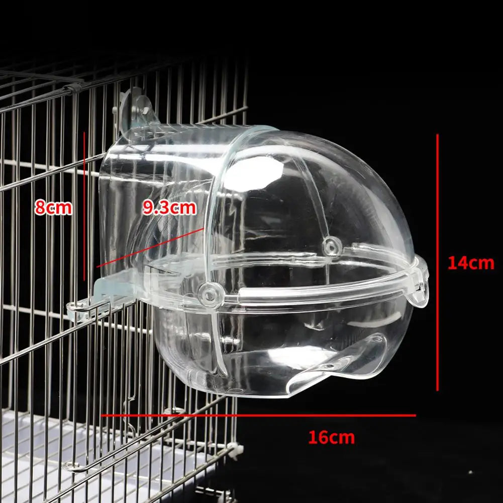 Parrot Bath Tub Bird Shower Box Transparent Bathing