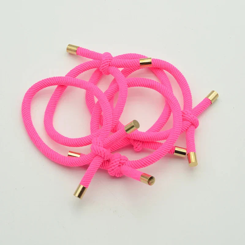 30PCS 5mm Twilled Cords Knotted Elastic Hair Bands