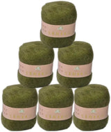 6 Balls Angora Mohair Wool Yarn for Knitting