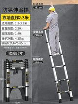 Home Kitchen Telescopic Ladder Aluminum Alloy Step Stools