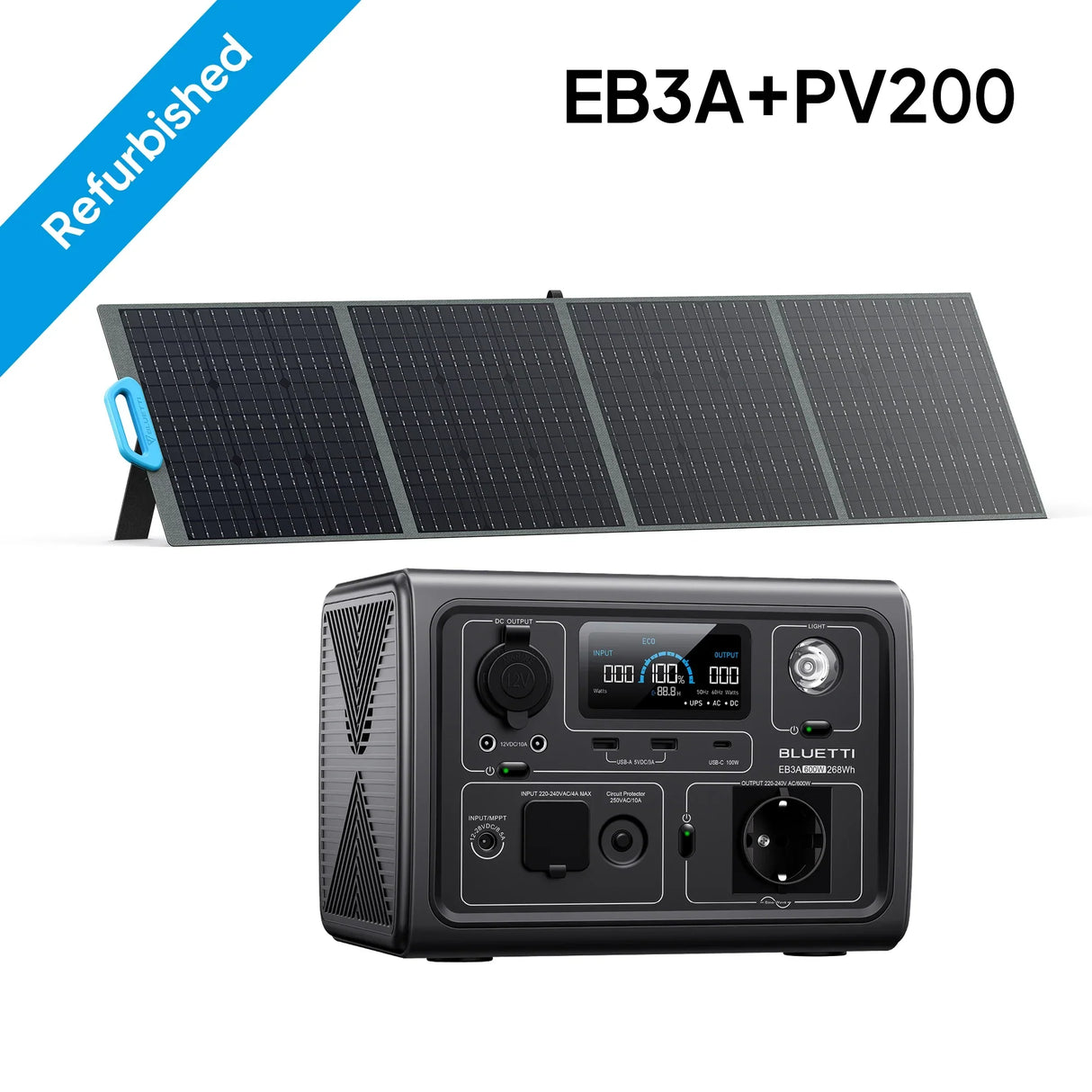 Bluetti EB3A Refurbished 268Wh 600W Portable Power Station