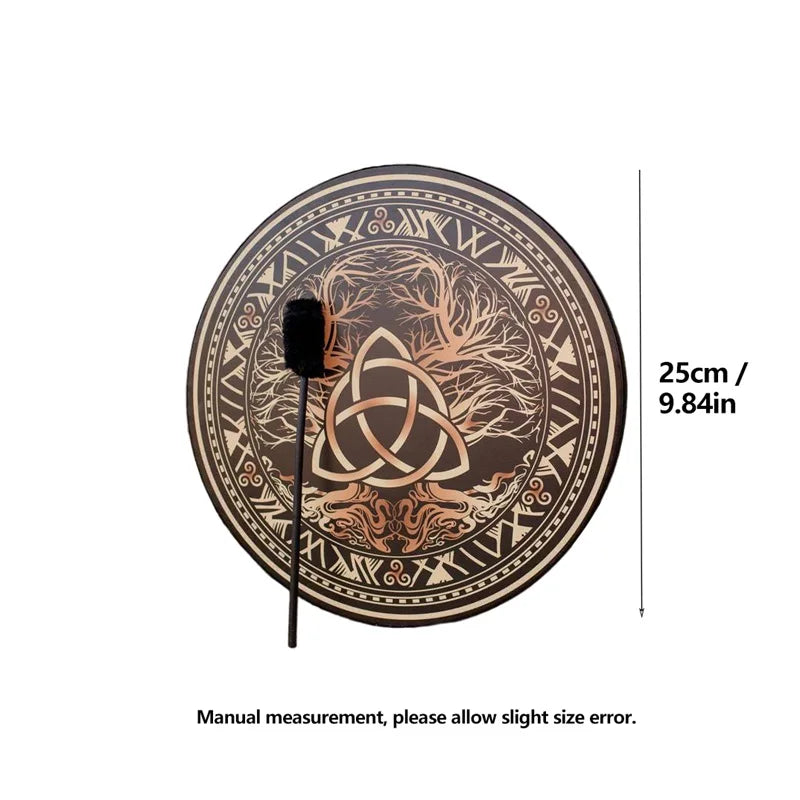 25CM Shaman Celtic Drum Vintage Pirate Musical Instrument