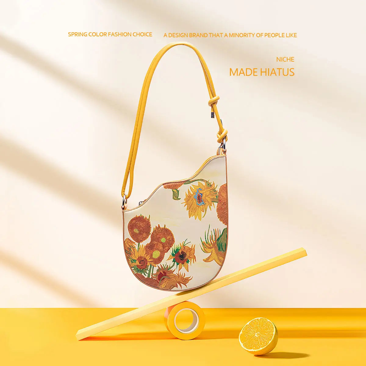 Flower Printing Women's Shoulder Bag Designer Novelity Gothic Wand Handbags Mini Cute Lipstick Purse Yellow Strap Spring 2023