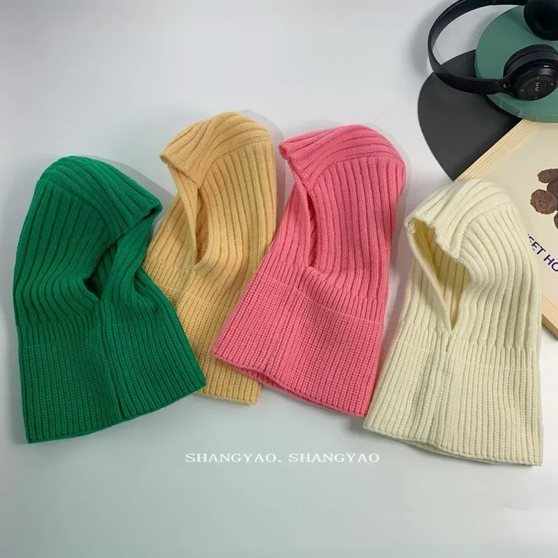 2 in 1 Children Woolen Hats Fashion Balaclava